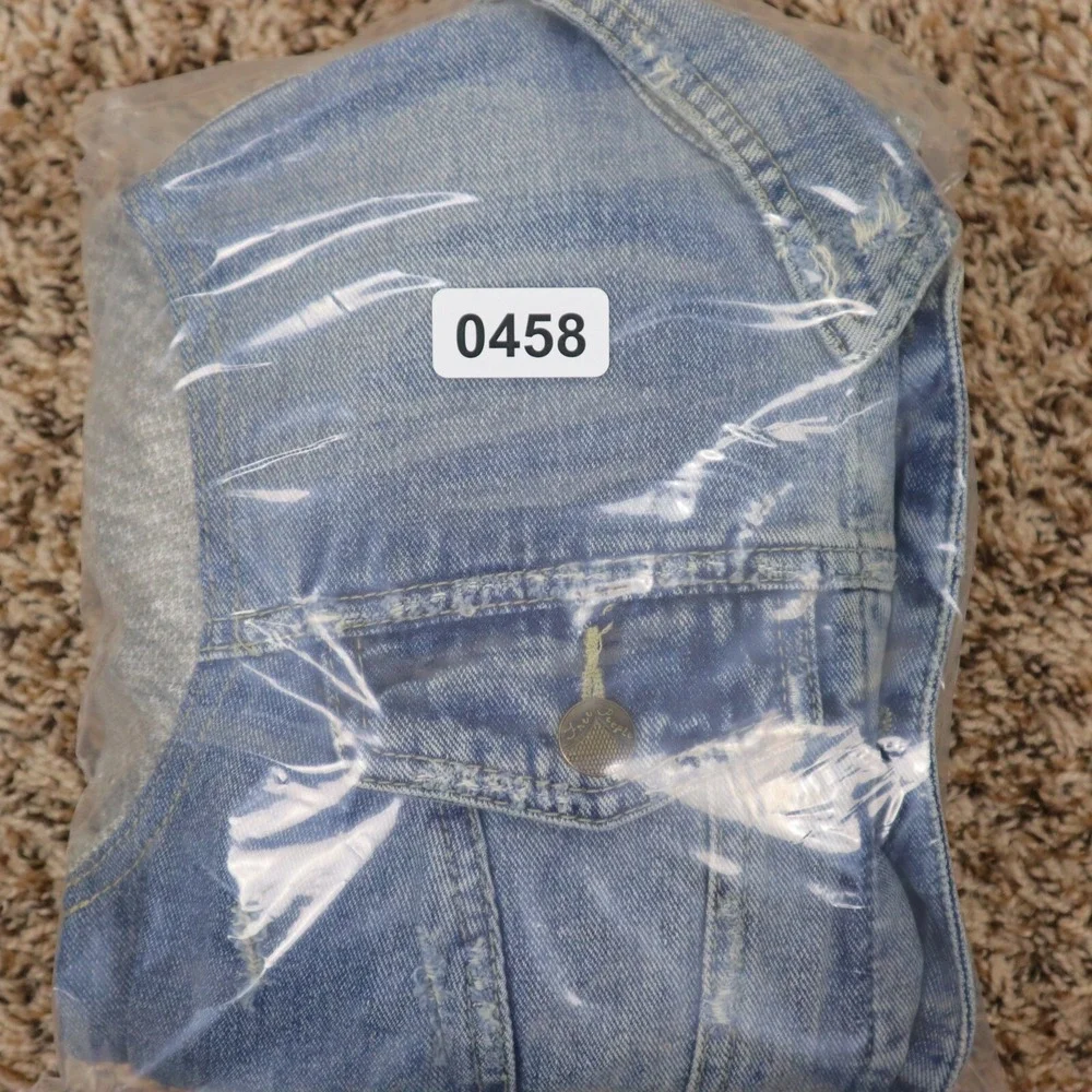Free People Hooded Denim Sweatshirt Hybrid Jacket Women's XS 16x18 - Picture 12 of 12